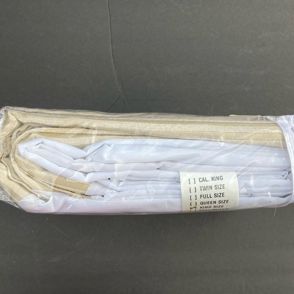 Belle Chambre Bedskirt Dual King Odyssey Tan Cream Neutral Bloomingdales New - Picture 8 of 9